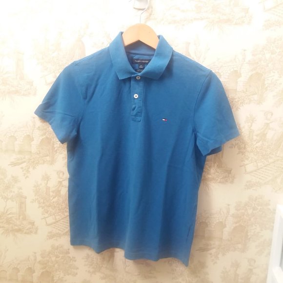 Tommy Hilfiger Size S Custom Fit Polo Shirt Bright Blue - Picture 3 of 6